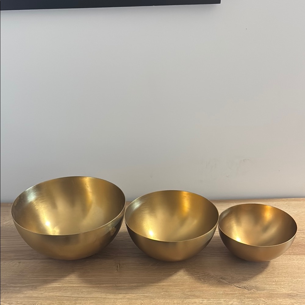Set of Three Gold Bowls